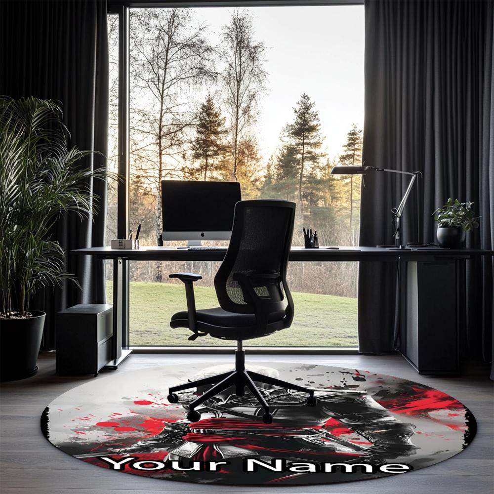 Custom Name Assassin’s Creed Printed Round Rug Carpet Chair Rug Area Rug Entryway Doormats,for Office Chair Living Room Bedroom Kitchen Room.
