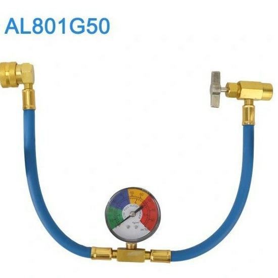 R134A Car AC Refrigerant Detection & Refill Hose with 1/2 ACME Opener - AL801G50 AL801G50
