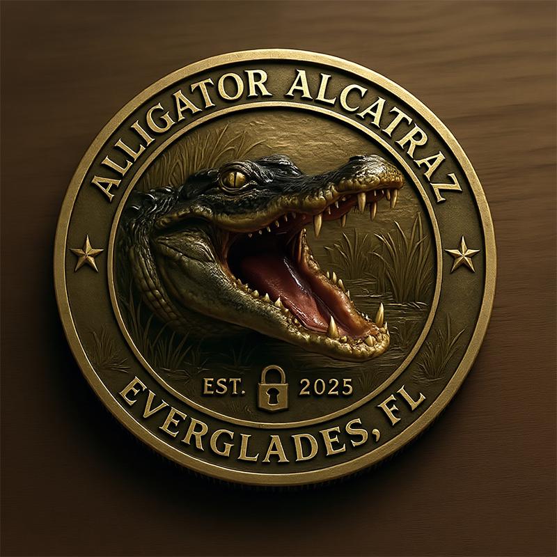 Alligator Alcatraz Collectible Coin Novelty 2025 Alligator Alcatraz Merch Alligator Alcatraz Challenge Coin Gifts Decorative