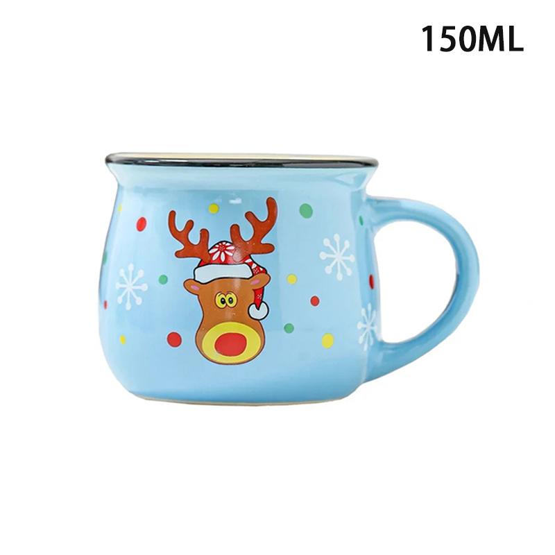 150ML/350ML Christmas Mugs Ceramic Cute Santa Elk Penguin Mousse Cup Coffee Cup for Office Home Milk Coffee Tea Cups Xmas Gifts