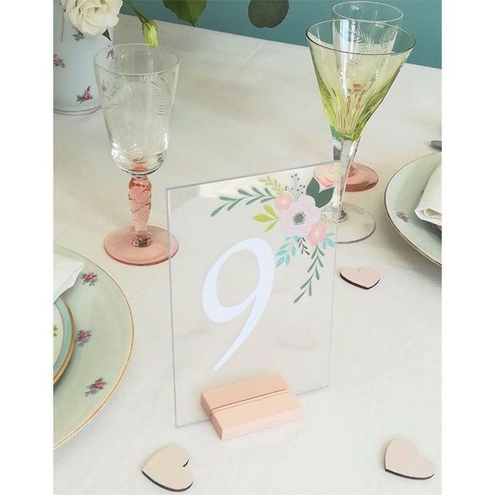 Plaques en plexiglass - ARTEMIO - 10 x 15 cm - Transparent - 10 pièces - Socles en bois