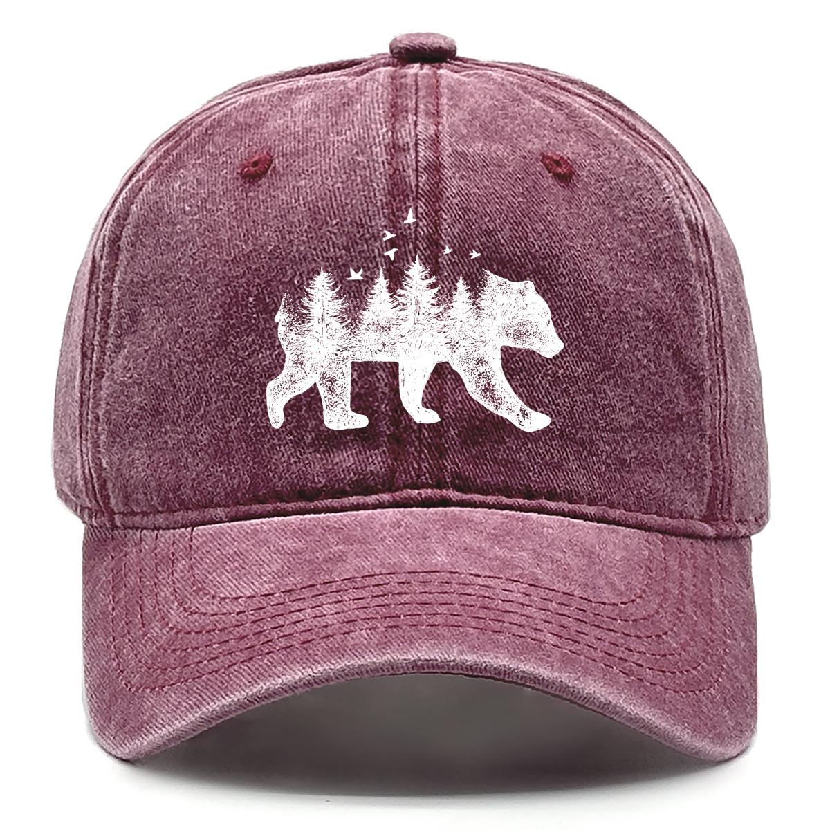 

Forest Bear Washed Cotton Snapback Baseball Caps Gorra Hombre Leisure Distressed Adjustable Baseball Hat For Mountaineering вино красного