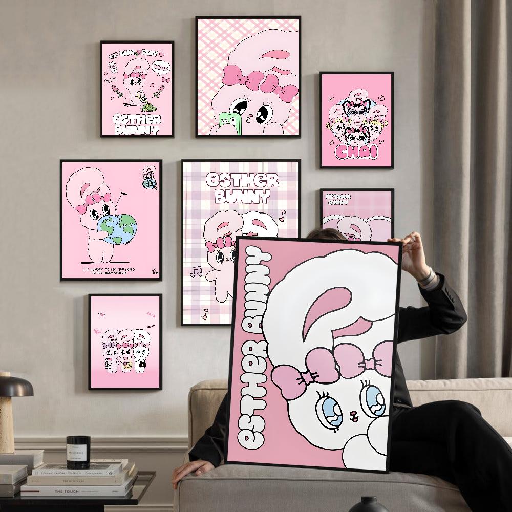

Милые аниме-постеры с кроликом Эстер Банни, липкие настенные постеры HD-качества в стиле ретро для домашнего декора комнаты Kawaii 21cm×30cm NoFrame