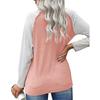 Women's Fashion Striped High Neck Color Blocking Women's Long Sleeve T-Shirt Top