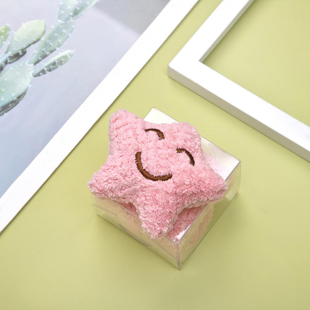 

Polyester Fabric Handkerchief Coralline Velvet Hand Towel Wishing Star/Flower Gift Towel Absorbent Hanging Wedding Celebration