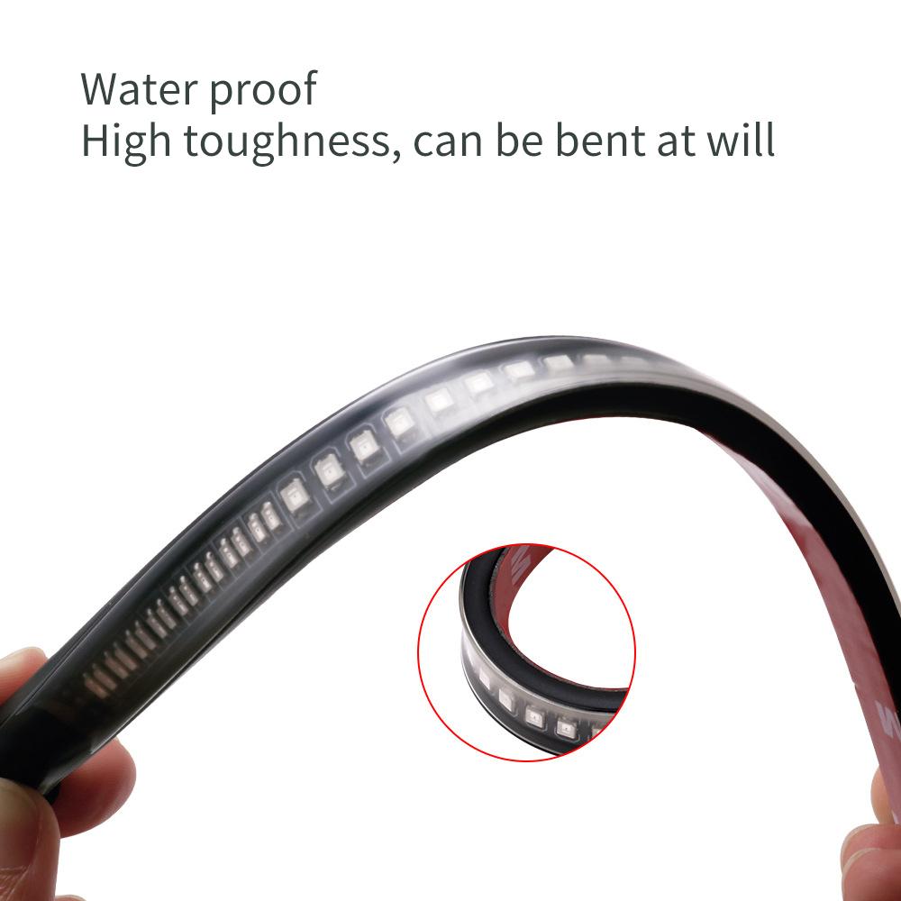 48LEDs Tail Brake Stop Turn Warning Light Motorcycle Brake Light Strip Flexible Waterproof Signal Lamp for Lada Motorcycle