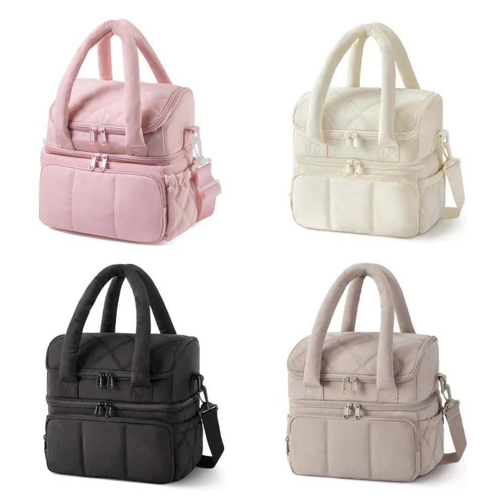 Double Layer Picnic Bag Thickened Cooler Bag Portable Insulated Bag  Lunch Carrying