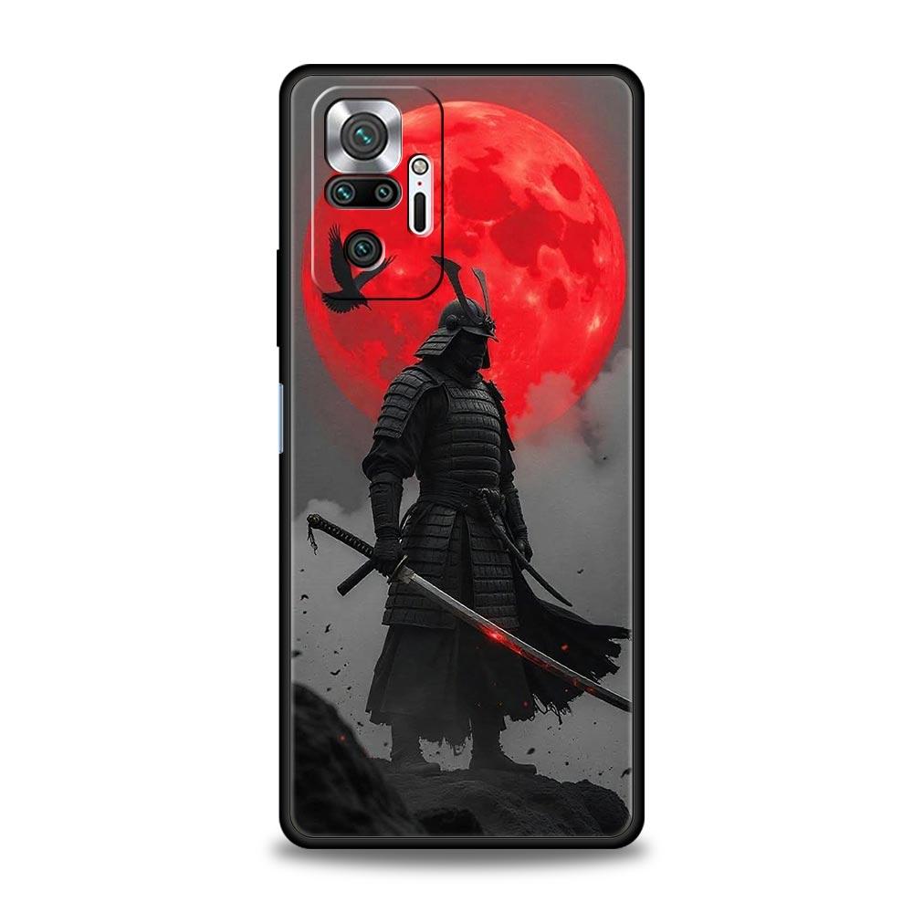 Japanese Bushido Samurai Phone Case For Xiaomi Redmi Note 14 13 5G 10 11 12 Pro Plus 4G 14C 13C 12C 10C Black Cover