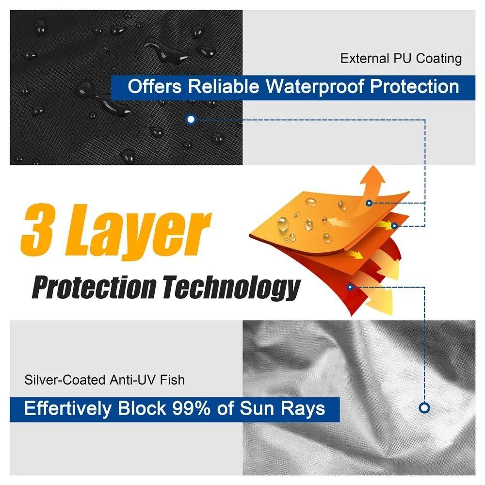 Black Boat Outboard Motor Cover 420D Oxford Fabric Outboard Engine Covers  Anti-scratch