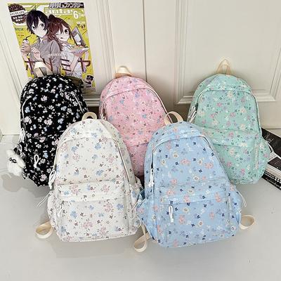 Korean Ins Cute Little Floral High-value Schoolbag Junior High School Girls Large-capacity Backpack High School Students Casual Shoulders