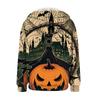 Women's Casual Halloween Printed Sportswear Autumn And Winter Long Sleeved Hooded Jacket With Pocket Zipper
