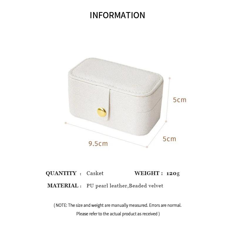 Exquisite Pu Leather Jewelry Box Simple Ring Necklace Earrings Storage Minimalist Style Daily Travel Portable Storage Box