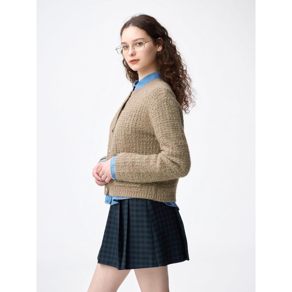 Uniqlo Gu Tweed Knit Cardigan