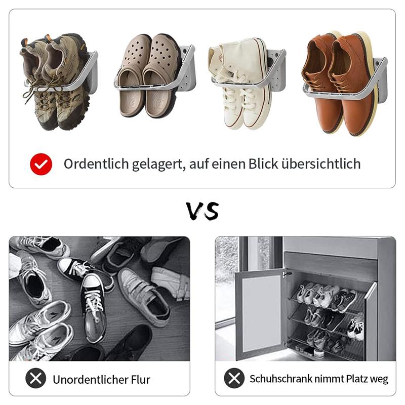 Gray Shoe Rack Plastic Simple Wall Mounted Paste Shoe Dust Storage Rack Home Living Room Shoe Rack