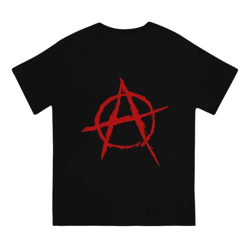 Anarchy Anarchist Symbols Red 100% CottonTshirt Homme Men's Clothing Polyester T Shirt for Men