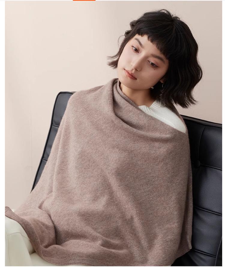 2024 Xale Capa Grande de Lã Merino Tricotada para Mulher