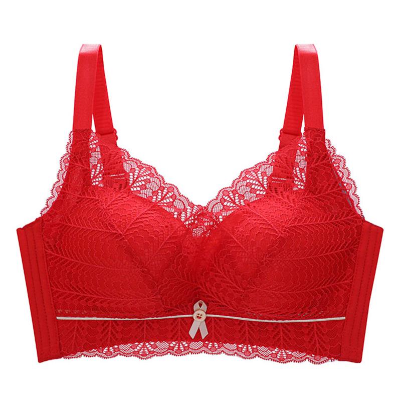 Deep V Lace Gathering: Seamless Anti Expansion Bra with Small Chest and Large Anti Sagging Effect, Gold Buckle Decoration for Underwear