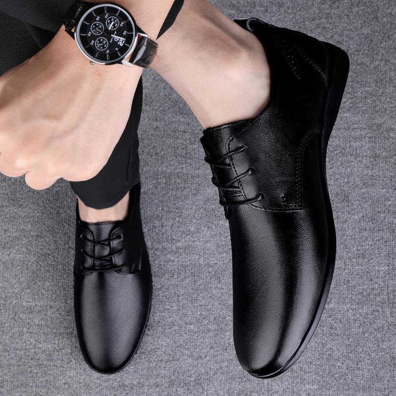 

Men s shoes 2025 summer new men s soft, lightweight and comfortable lace-up trendy shoes daily work entertainment business leather shoes 37
