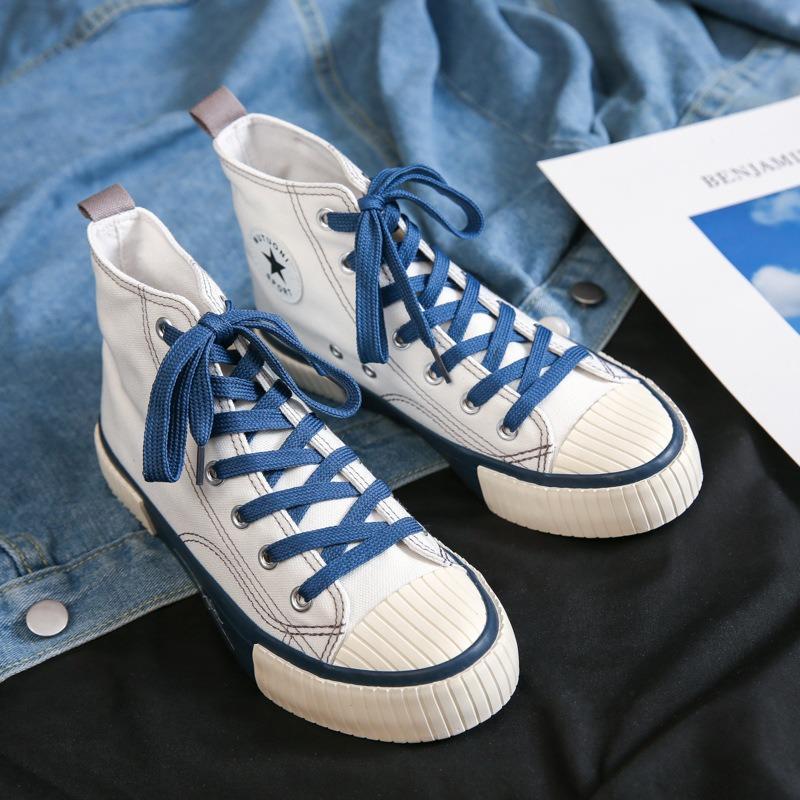 Spring High-top Canvas Shoes Women's Secondary Rubber Shoes Student Board Shoes Street Shooting Trendy Shoes