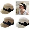Handmade Straw Hat Elegant Braided Belt Decorated Sun Hat for Women Party British Beach Hat Straw Lady Knitted Straw Hat