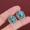 Tibetan Turquoise Gemstone Earring Vintage Earring Handmade Jewelry 925 Sterling Silver Earring Unique Jewelry Drop Earring Gifts For Mother