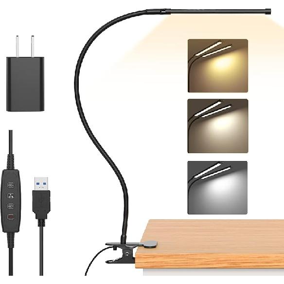 iZELL Book Light, LED Reading Light Clip On [3 Color Modes & 10 Brightness Levels] Flexible Gooseneck Book Lamp for Kids Reading In Bed At Night,