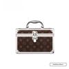 Portable Double-Layer Aluminum Alloy Cosmetic Case with Mirror and Password Lock