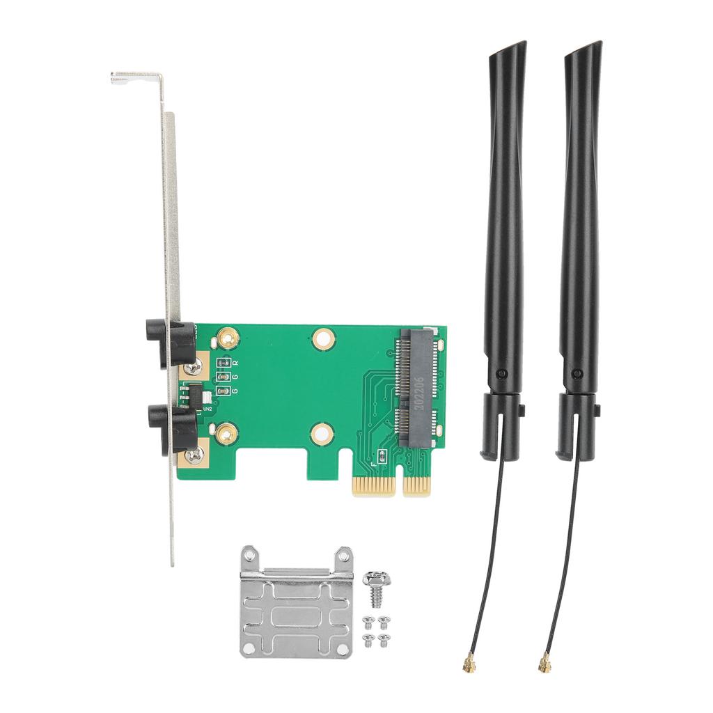 Mini PCIE To PCIE Adapter Card Wireless Wifi Desktop Computer Network Converter(2DB Antenna )