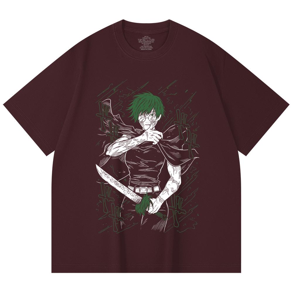 

230 Gsm 100% Cotton Jujutsu Kaisen V10 Maki Print Unisex Heavy Cotton T Shirt 2XL