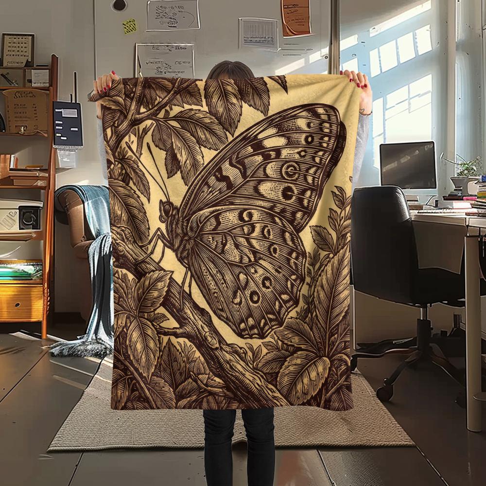 

Retro Sketch Animals Print Flannel Blanket,High quality Comfortable for All Seasons,Home Decor,Warmth and Comfort,Perfect for Christmas Gifts 80cm x 120cm