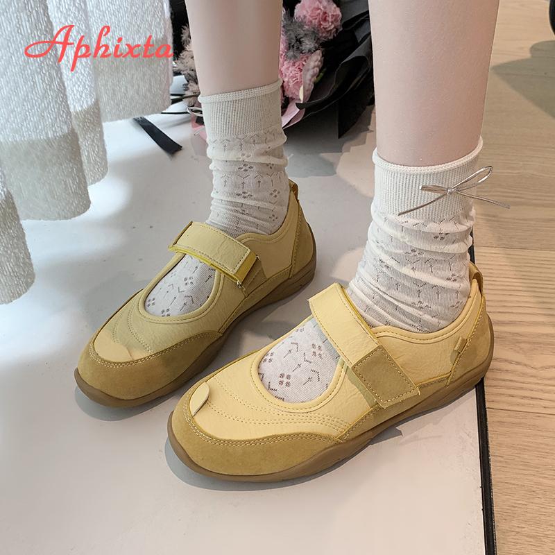 Fashion Aphixta Flat With Women Loafers Patchwork Flats Hook Loop Height Increasing Casual Shoes Pink Loafers Comfortable Woman Shoes