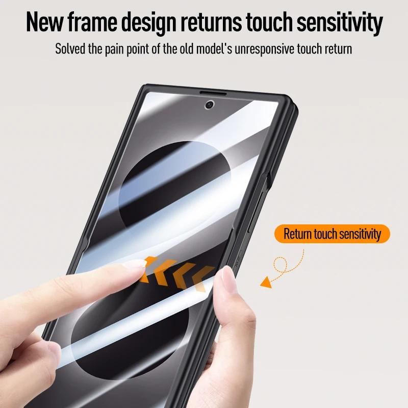 Für Samsung Galaxy Z Fold 8 Ultra Hülle Magnetischer Ringständer Hautgefühl PC Faltbares Scharnier Vollschutzhülle mit Gehärtetem Glas