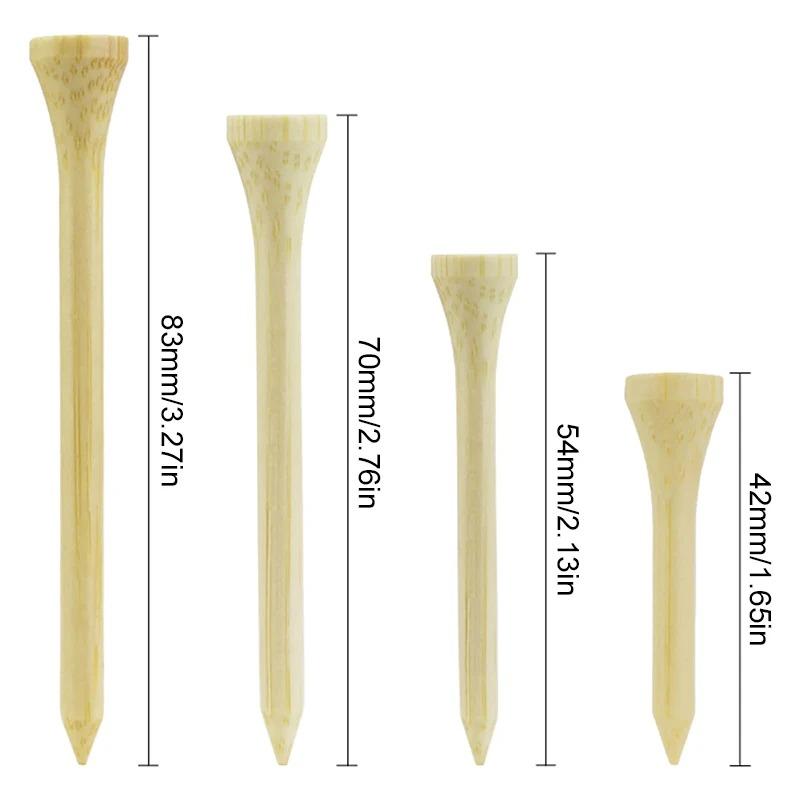 50/100/200Pcs Tees Golf Tees Bamboo Tee Golf Balls Holder 4 Sizes 42mm,54mm,70mm,83mmAvailable Stronger Than Wood Tees Drop Ship
