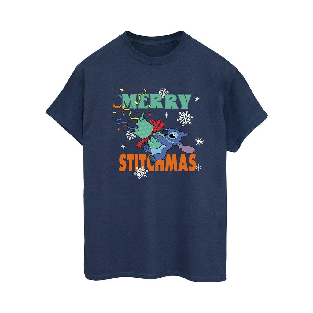Lilo & Stitch Womens/Ladies Merry Stitchmas Cotton Boyfriend T-Shirt