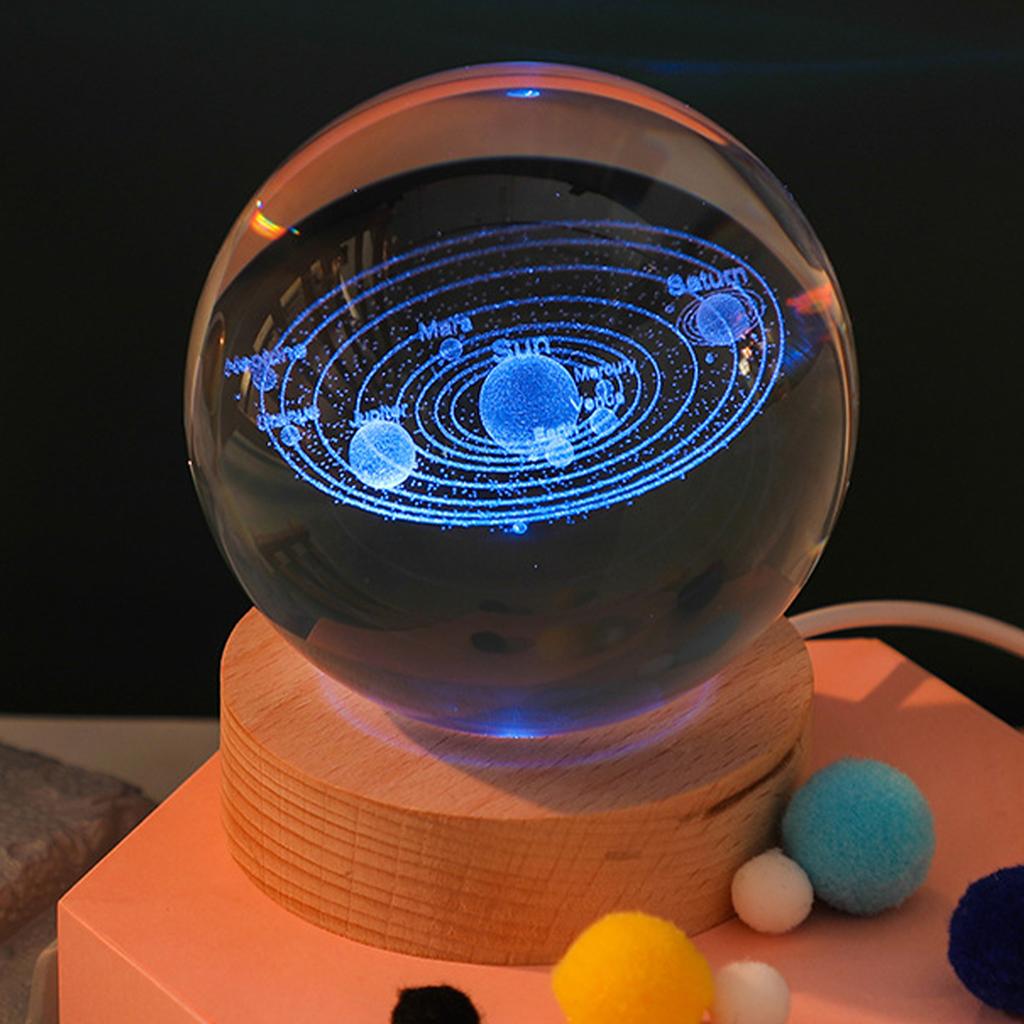 Crystal Ball Night Lights 3D Dandelion Luminous Table Lamp Bedroom Home Decor for Kids Party Children Birthday Gifts Flower Lamp