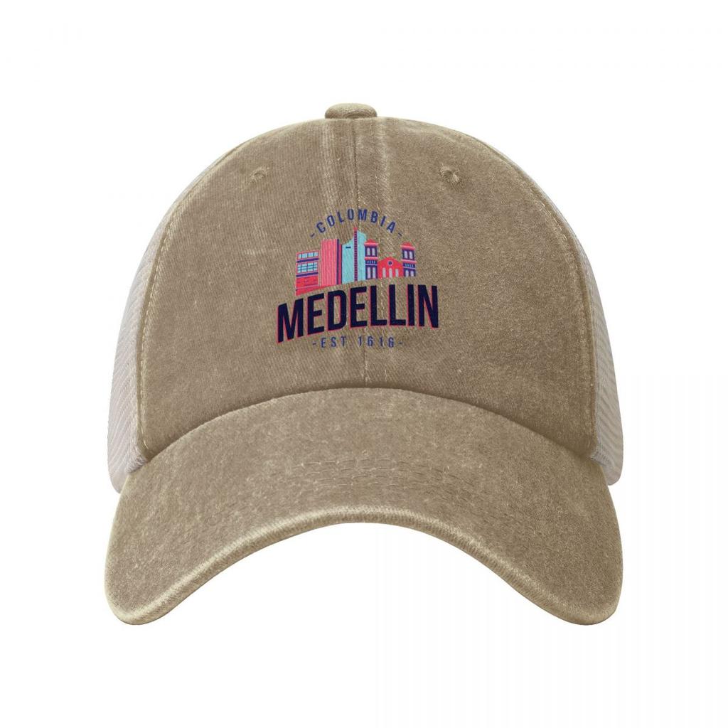 Medellin Kolumbien Skyline Logo Baseballkappe Kolumbianisch Y2k Lustige Trucker-Mütze Sommer Damen Unisex K-Pop Rock Baseballkappen