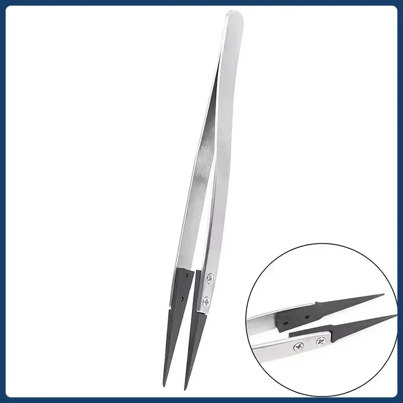 Watch Hands Installation Work Tweezers Straight Elbow Handle Stainless Antistatic Plastic Tweezers ESD-259 ESD-259A ESD-7A