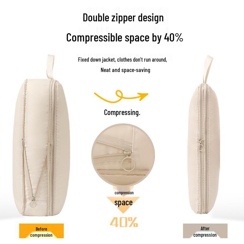 Four-Piece Travel Compression Bag Set for Clothes, Underwear, Toiletries, and Cosmetics