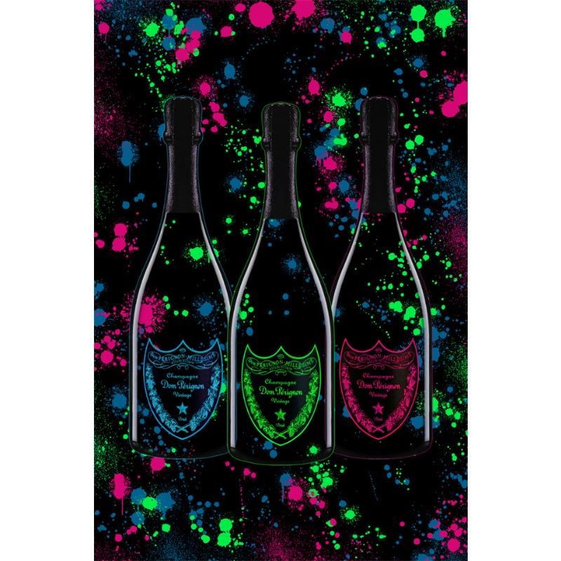 Modern Bar Restaurant Wall Art Mural Colorful Champagne Posters and Prints Champagne Luxury Splash Canvas Painting Home Decor