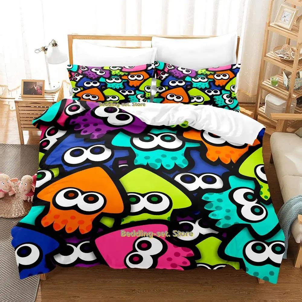 Cartoon Octopus Bedding Set Single Twin Full Queen King Size Bed Set Adult Kid Bedroom Duvetcover Sets Anime Parure De Lit Bed