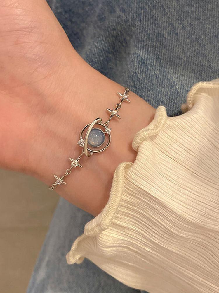 

‘Ladies Fashion Elegant Opal Space Bracelet Exquisite Cute Zircon Starlight Bangles Bracelet Party Jewelry Gifts For Women Girs