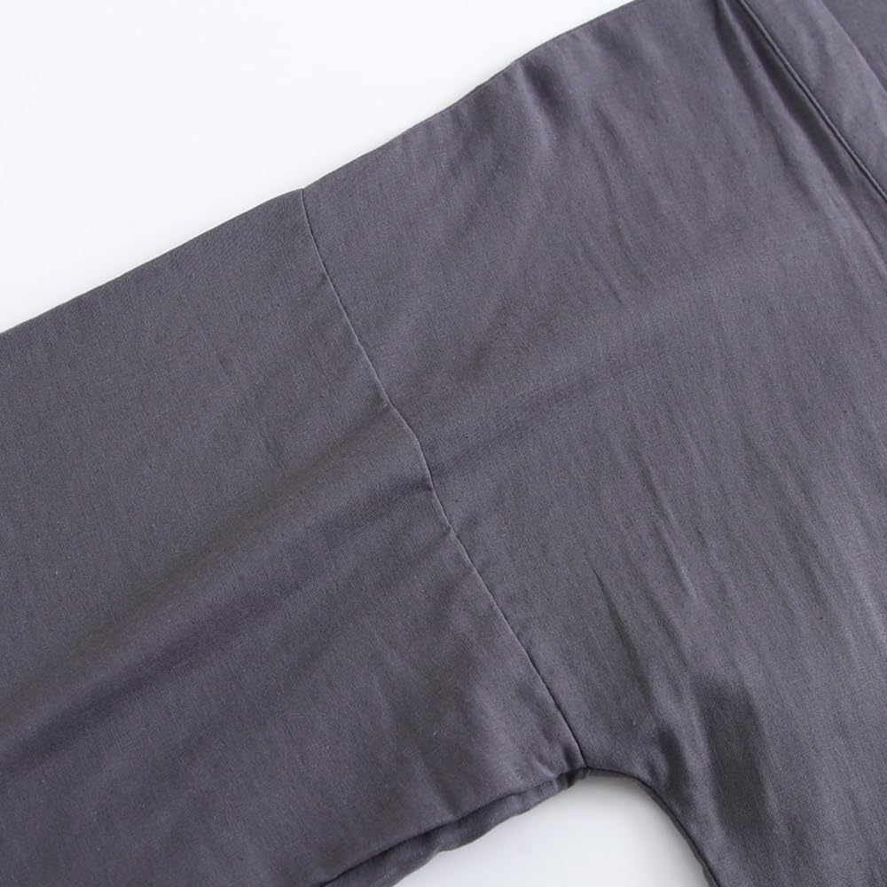 SISOFTLY Sleeve Jinbei Plain Double Gauze Set Washable Summer Kimono Samue Pajama Set [SISOFTLY] Men's 3/4 Spring/Summer Men's (Gray 03, XL)