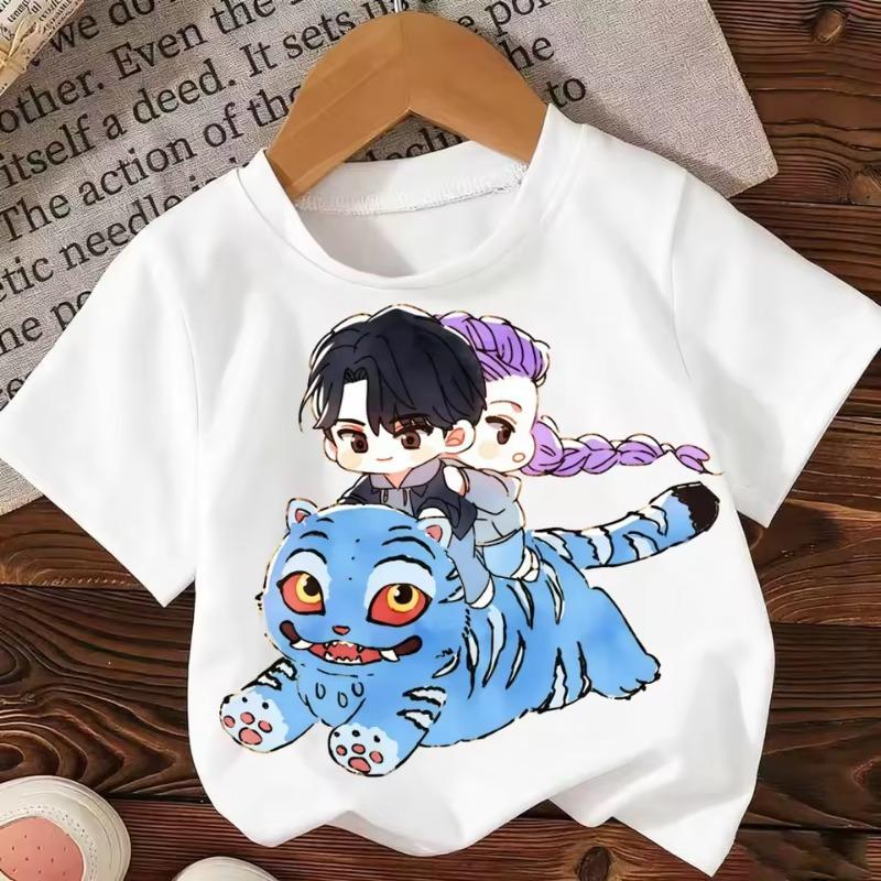 T-Shirts Girls Children's Cartoon Print Fashion Short Sleeve Casual Children's Clothing Top Comfortable