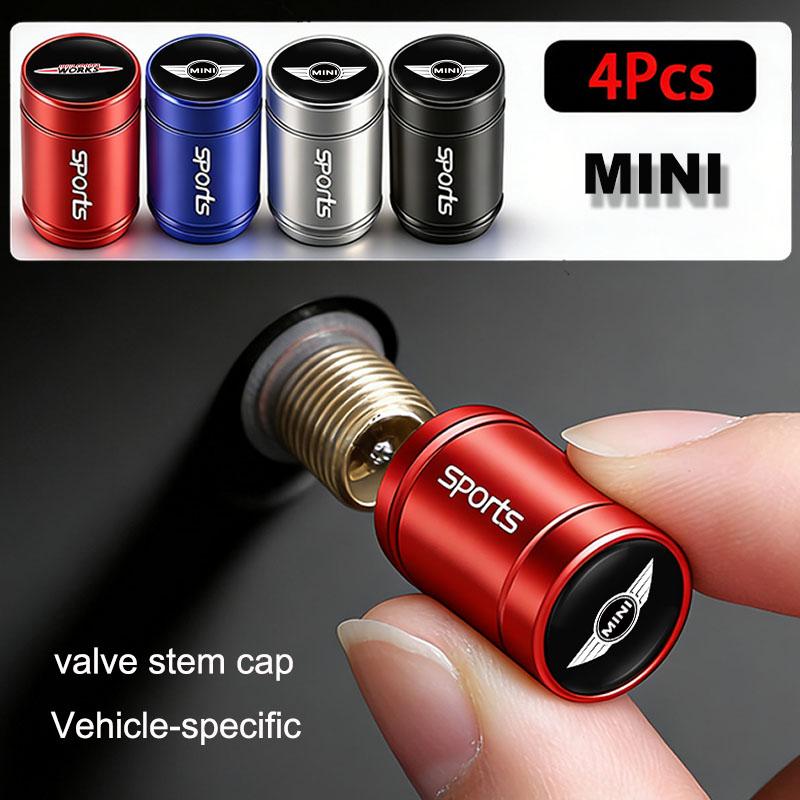 4Pcs Metal Bolt-in Wheel Tire Valve Caps Car Emblem Dust Accessories For BMW Mini Works Cooper F54 F55 F56 F57 F60 R50 R52 R53