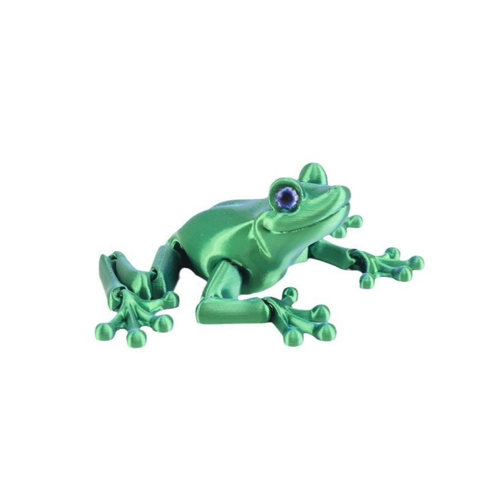 3D Printing Frog Figures Animal Toys Multi-joint Movable Fidget Toy Simulation Eyes for Home Accessories Room Decor Kids Gifts