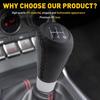 5 Speed Leather Car Manual Gear Stick Shift Knob Shifter Lever Head Universal