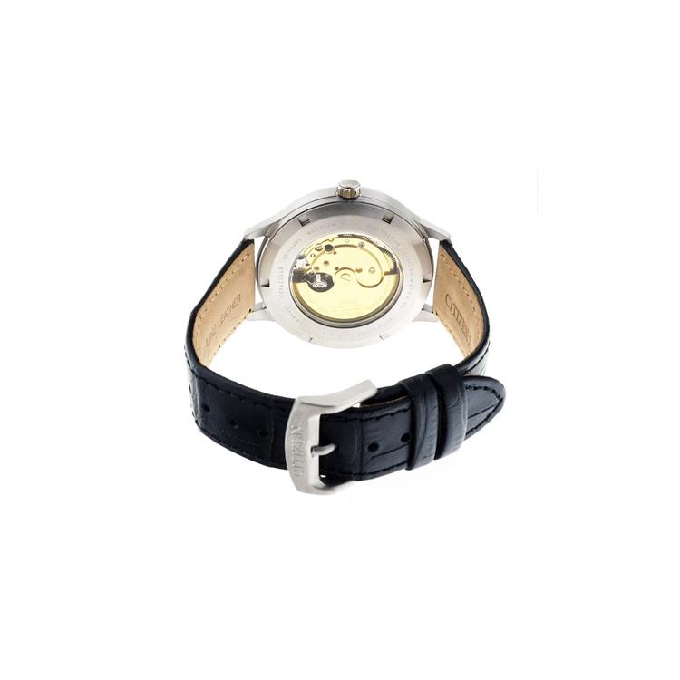 Citizen Orologio Automatico Meccanico con Cinturino in Pelle di Mucca 42,4 mm Orologi da Uomo Quadrante Blu NJ0090-21L