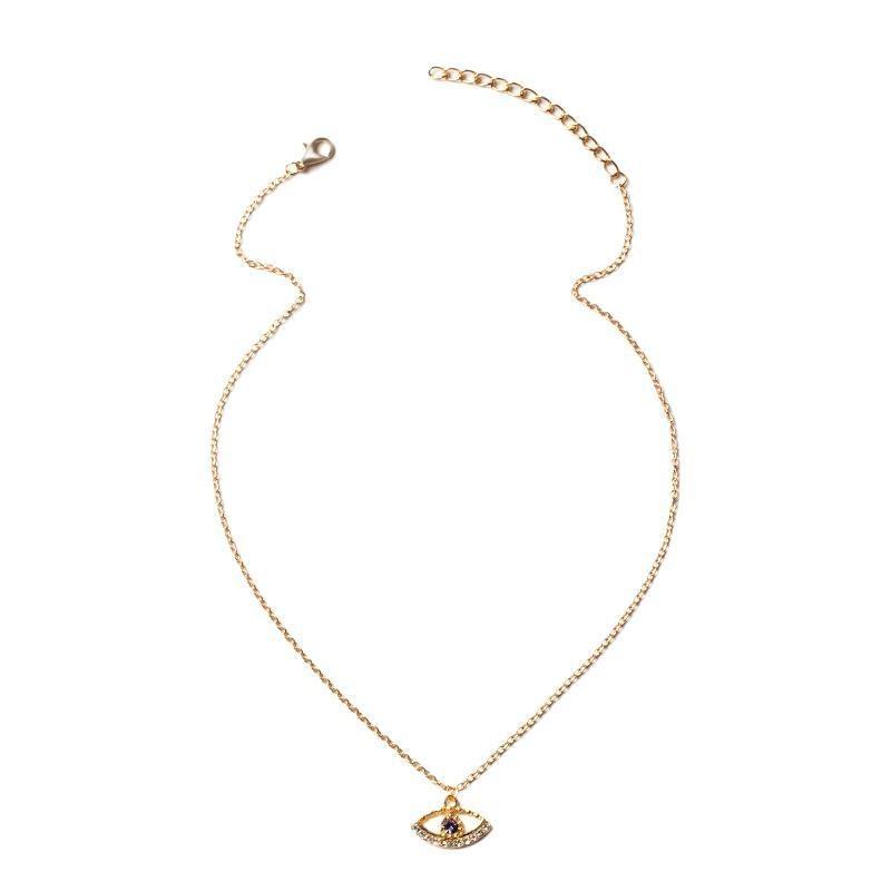 Devil's Eye Necklace Diamond Jewelry Niche Premium Angel's Eye Pendant Female Long Clavicle Chain