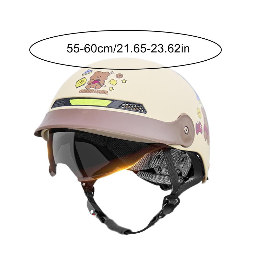 Open Face Motorcycle Helmet Scooter Helmet With Sun Visor Protective Head Gear Quick Released For Cycling Skateboard ATV