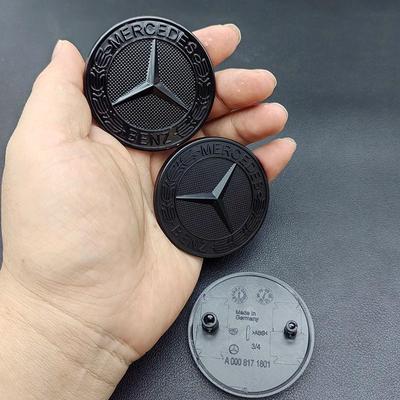 Emblème Capot Étoile Mercedes-Benz 3D AMG 57mm avec 2 Broches Insigne Capot Avant pour GLA CLA CLS A45 C63 Accessoire Voiture 2FE